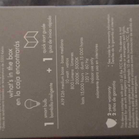 globe smart bulb w/remote. Turnable white shades.800Lumens bright.🆕 SEALED box. - Picture 5 of 9